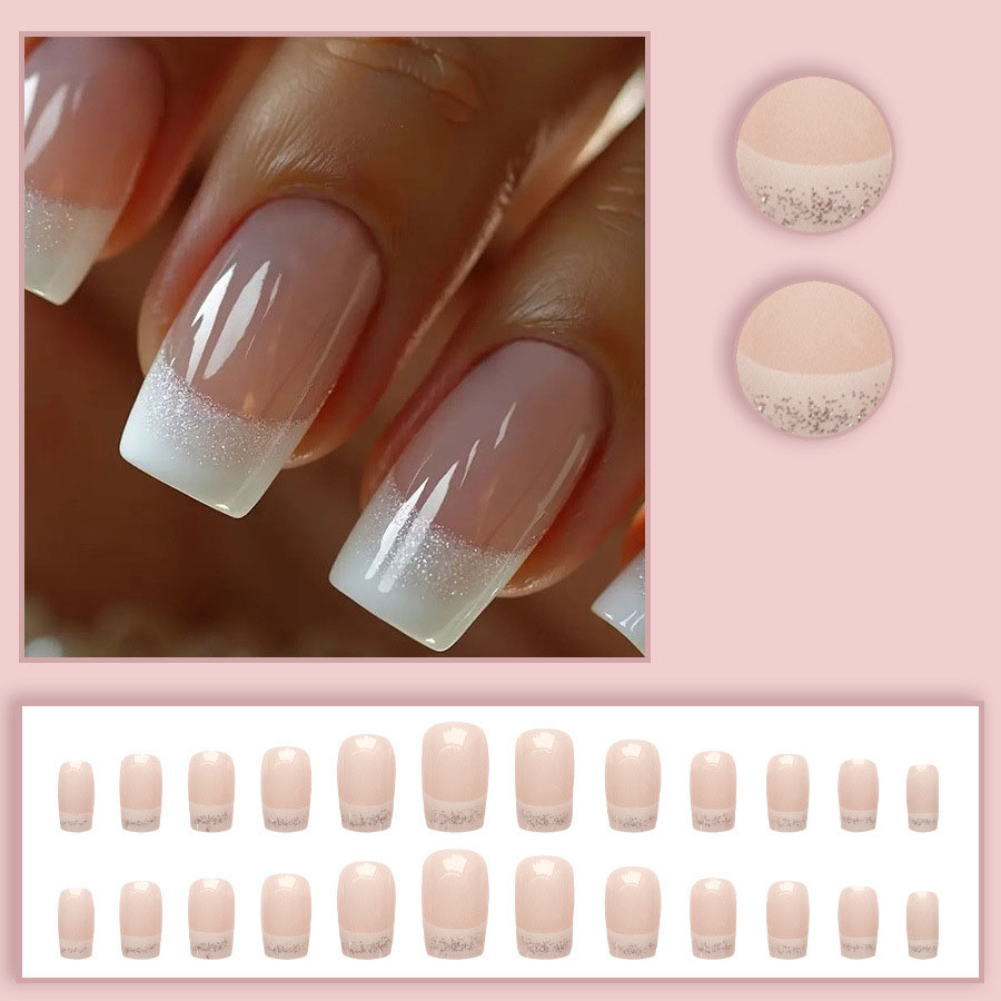 24pcs/set Medium Square fake n - огляд і ціна Nail Art Glitter