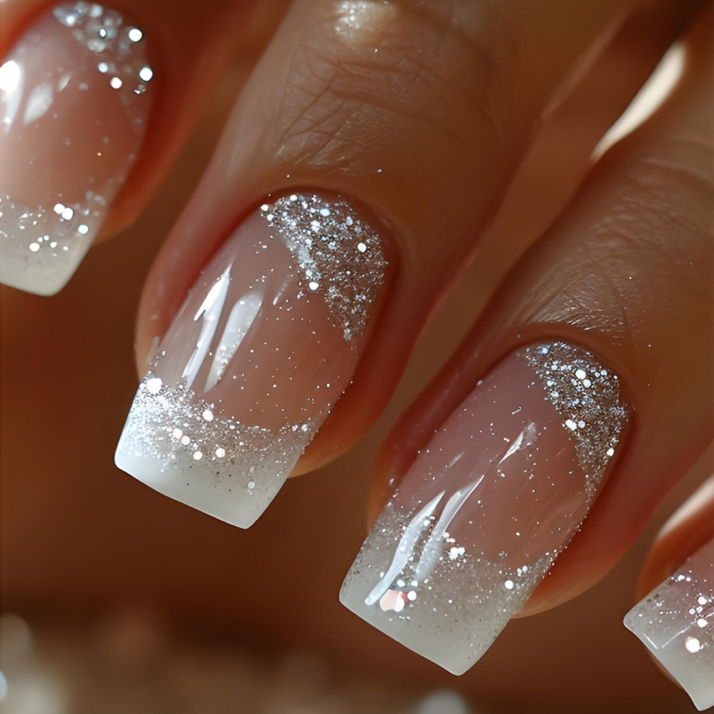 24pcs/set Medium Square fake n - огляд і ціна Nail Art Glitter