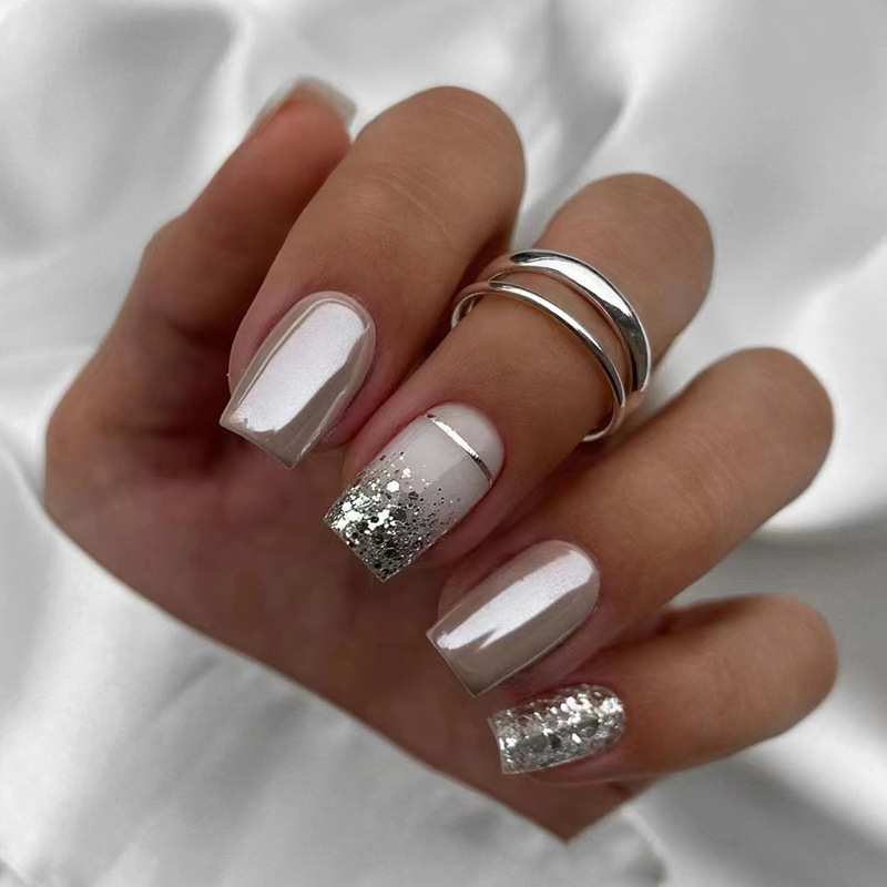 Short Square fake nails for wo - огляд і ціна Nail Art Glitter