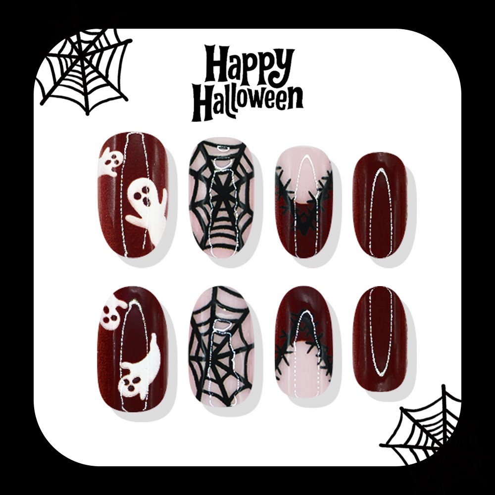 24Pcs Halloween Press On Nails - огляд і ціна Nail Art Burgundy