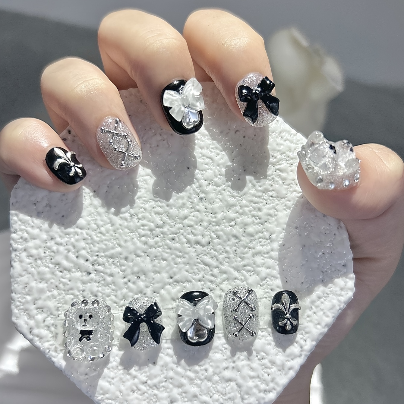 10 PCS Sheer Lace Bear Nail Ar - огляд і ціна Nail Art Glitter
