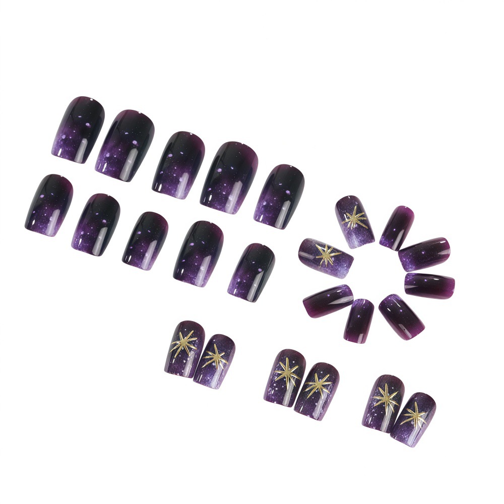 Short Medium fake nails gradie - огляд і ціна Nail Art Maroon