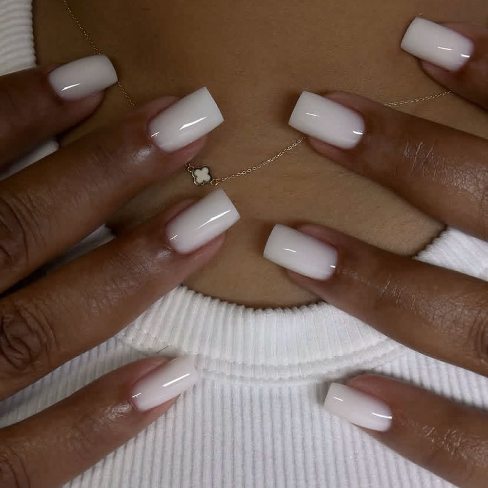 24PCS Simple White Press on Na - огляд і ціна Nail Art Simple Elegant