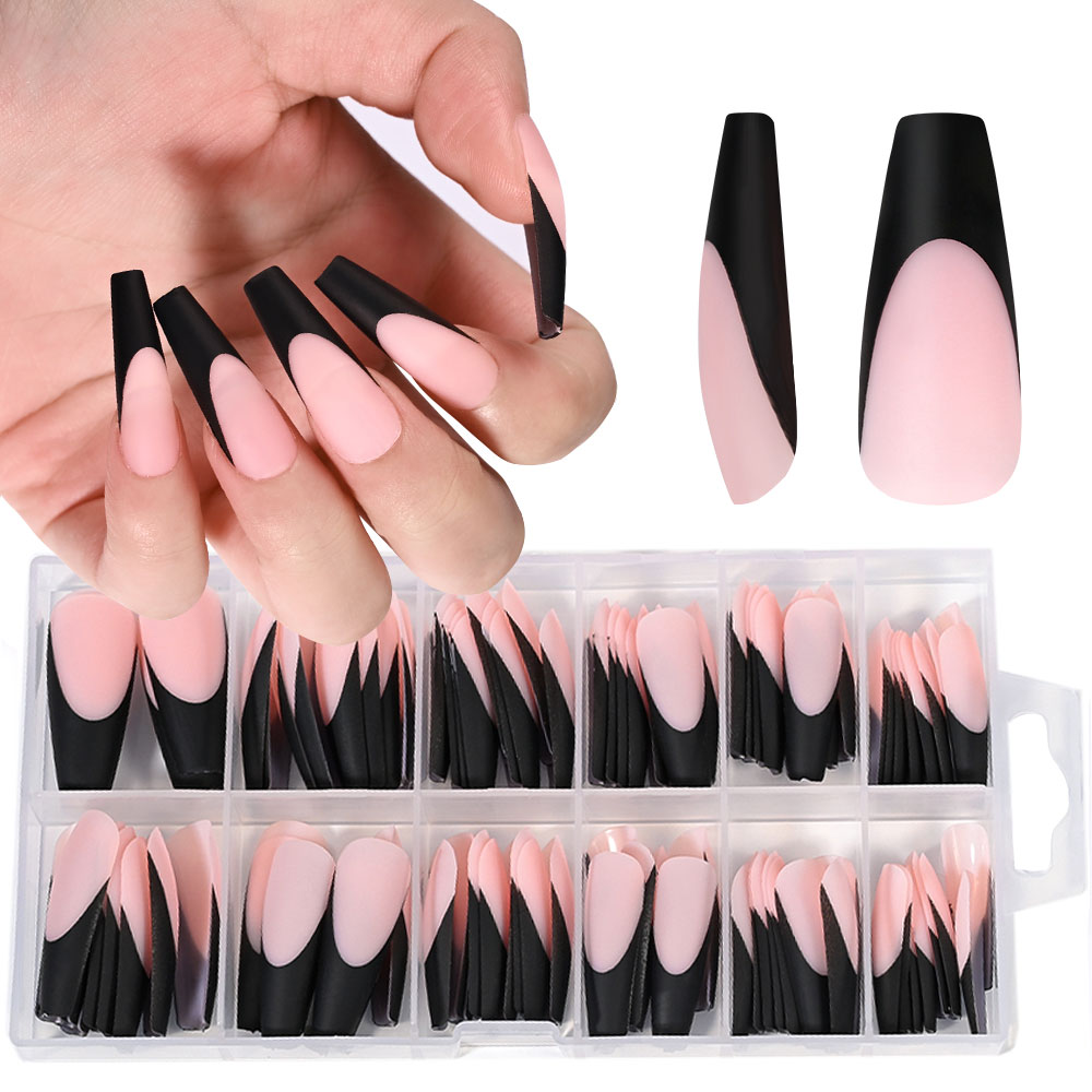 120PC Black French Gel Nail Ti - огляд і ціна Nail Art Natural
