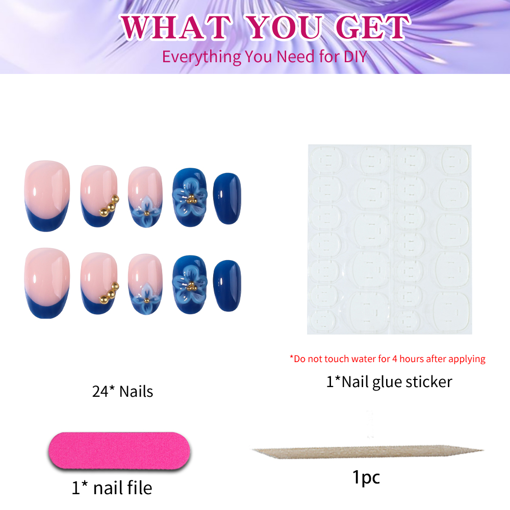 24pcs Short Oval 3D Gel Nail S - огляд і ціна Nail Art Oval