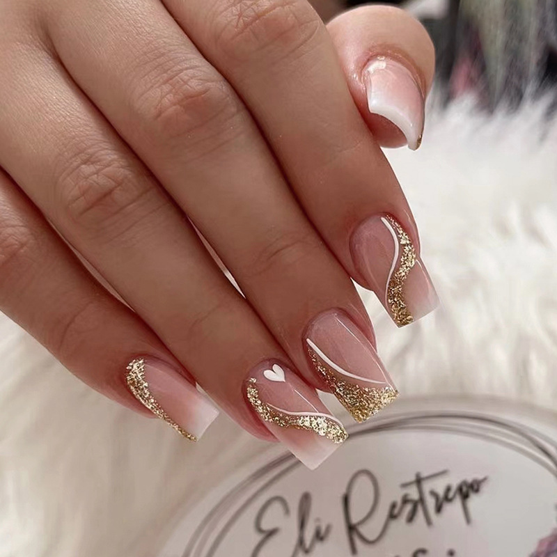Short Medium fake nails for wo - огляд і ціна Nail Art Glitter