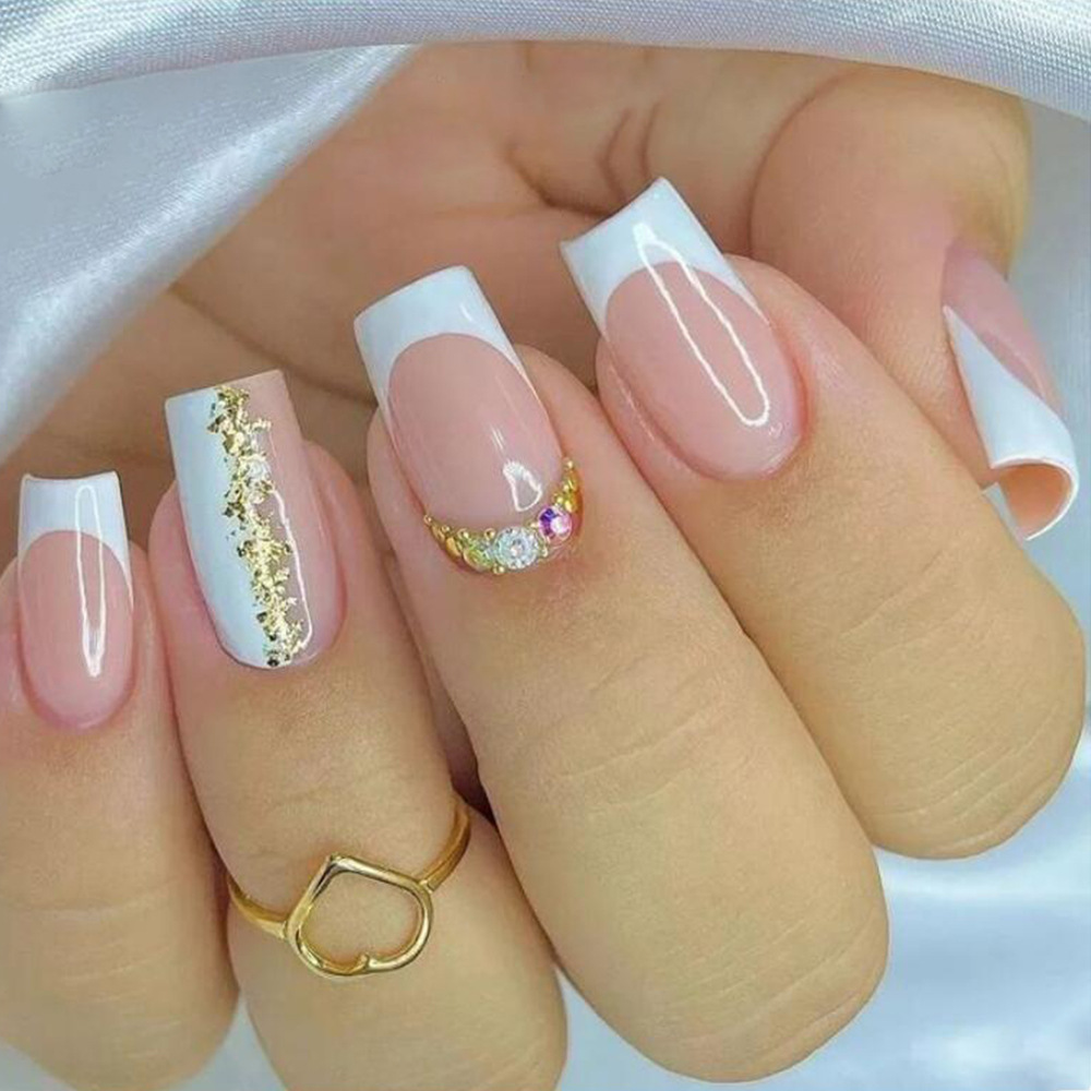 24Pcs Irregular French Fake Na - огляд і ціна Nail Art Simple