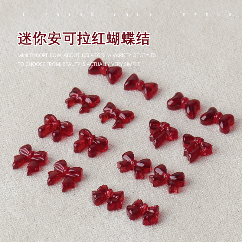 100PCS 3D Clear Red Bow Nail A - огляд і ціна Nail Art Xs