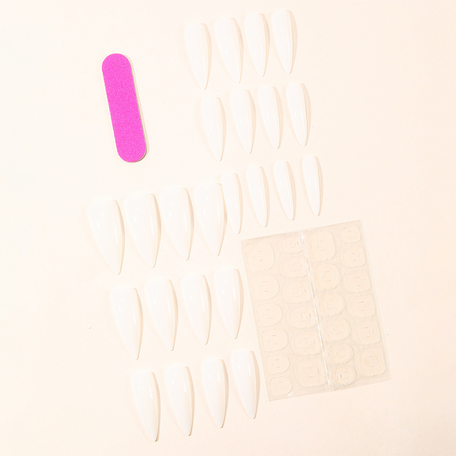 24pcs Simple Milky White False - огляд і ціна Nail Art Simple