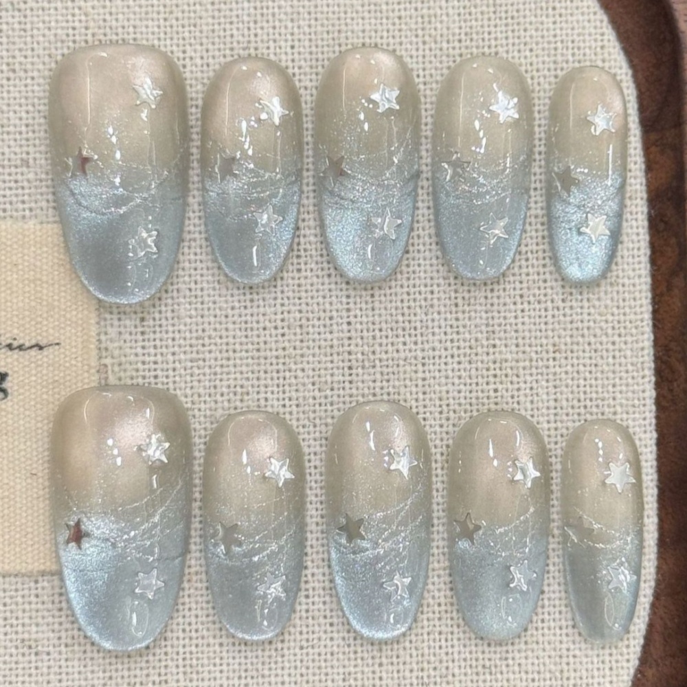 10pcs Cat's Eye Handmade Fake  - огляд і ціна Nail Art Oval
