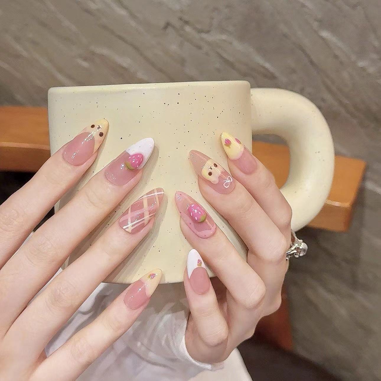10pcs Pure Hand Pressed Medium - огляд і ціна Nail Art Oval