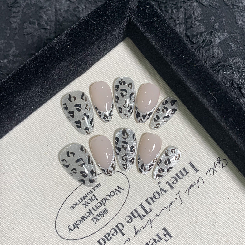 10pcs Handmade French Almond P - огляд і ціна Nail Art Full Cat Eye