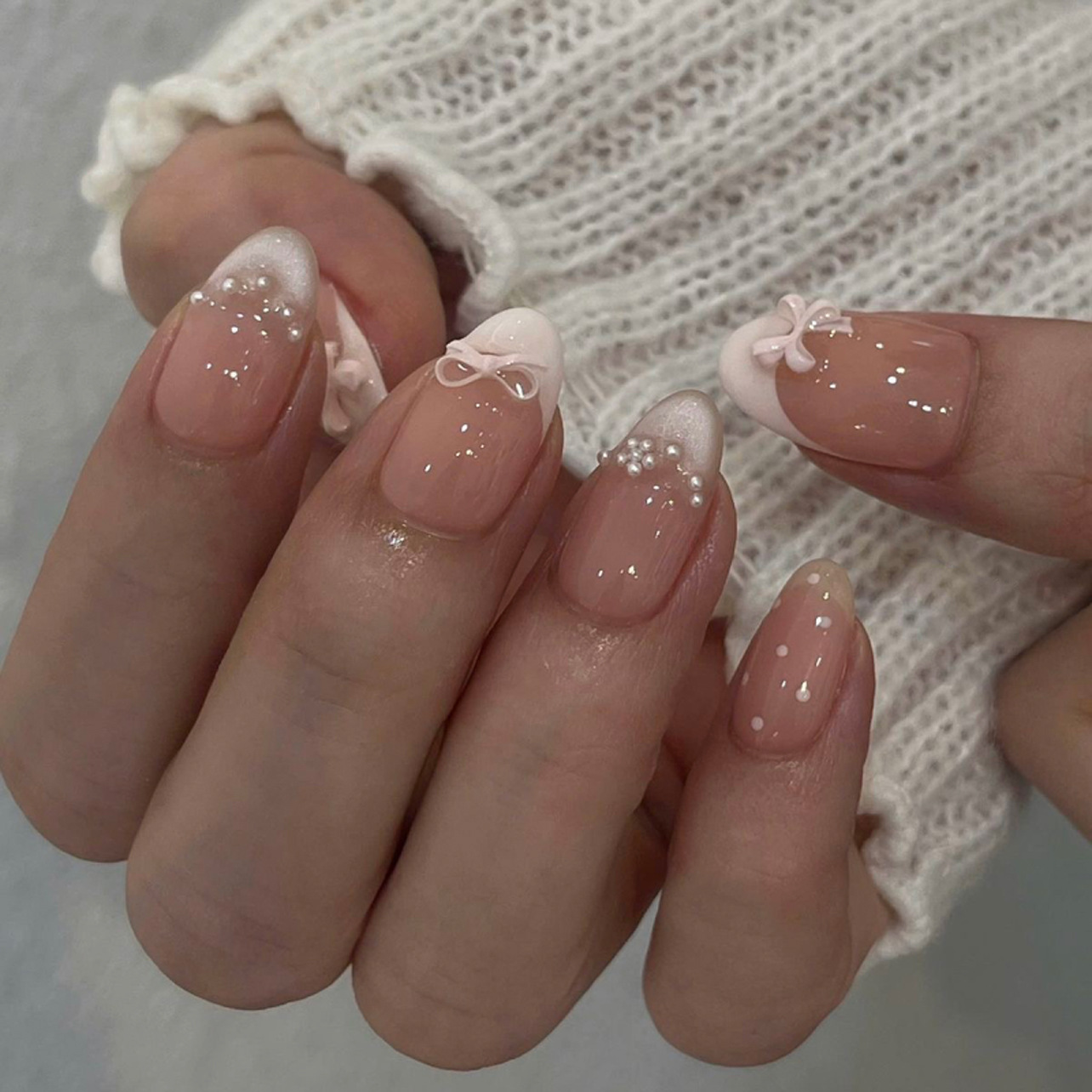 24pcs Simple French Almond Pre - огляд і ціна Nail Art Cat Eye Simple
