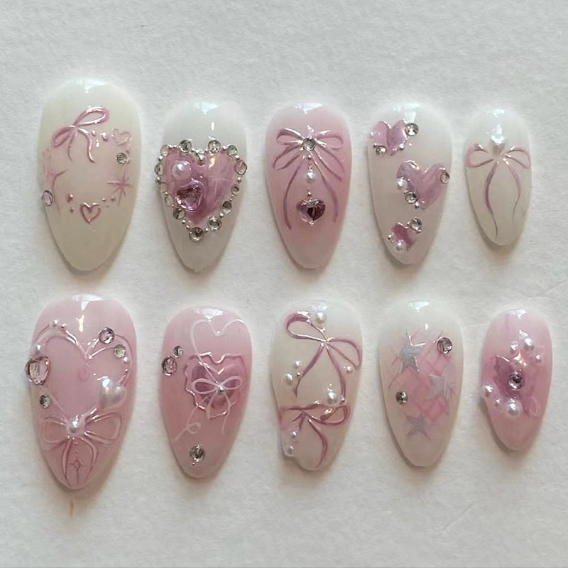 24Pcs Green French Fake Nails  - огляд і ціна Nail Art Oval