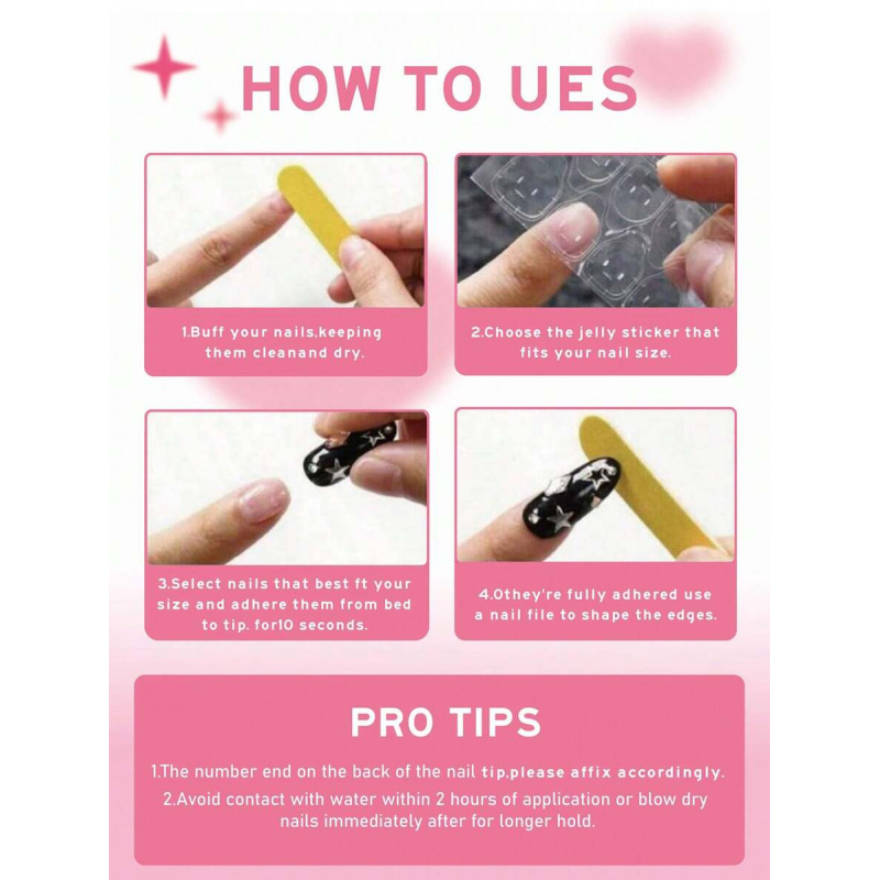 10 Pcs Handmade Medium Almond  - огляд і ціна Nail Art Cat Eye Simple