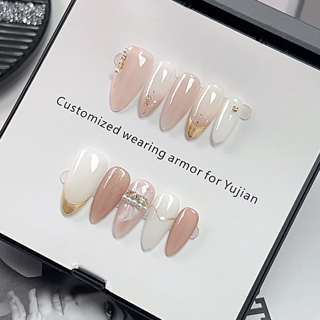 10Pcs Cat Eye French Short Alm - огляд і ціна Nail Art Cat Eye Simple