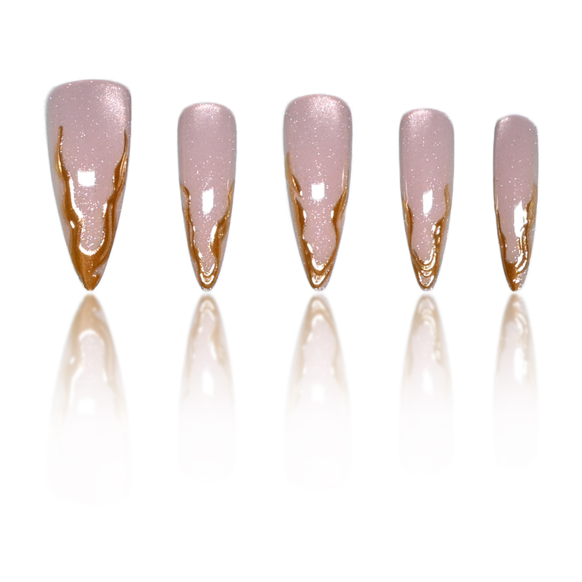 Cat Eye Almond Press on Nails  - огляд і ціна Nail Art Cat Eye Simple