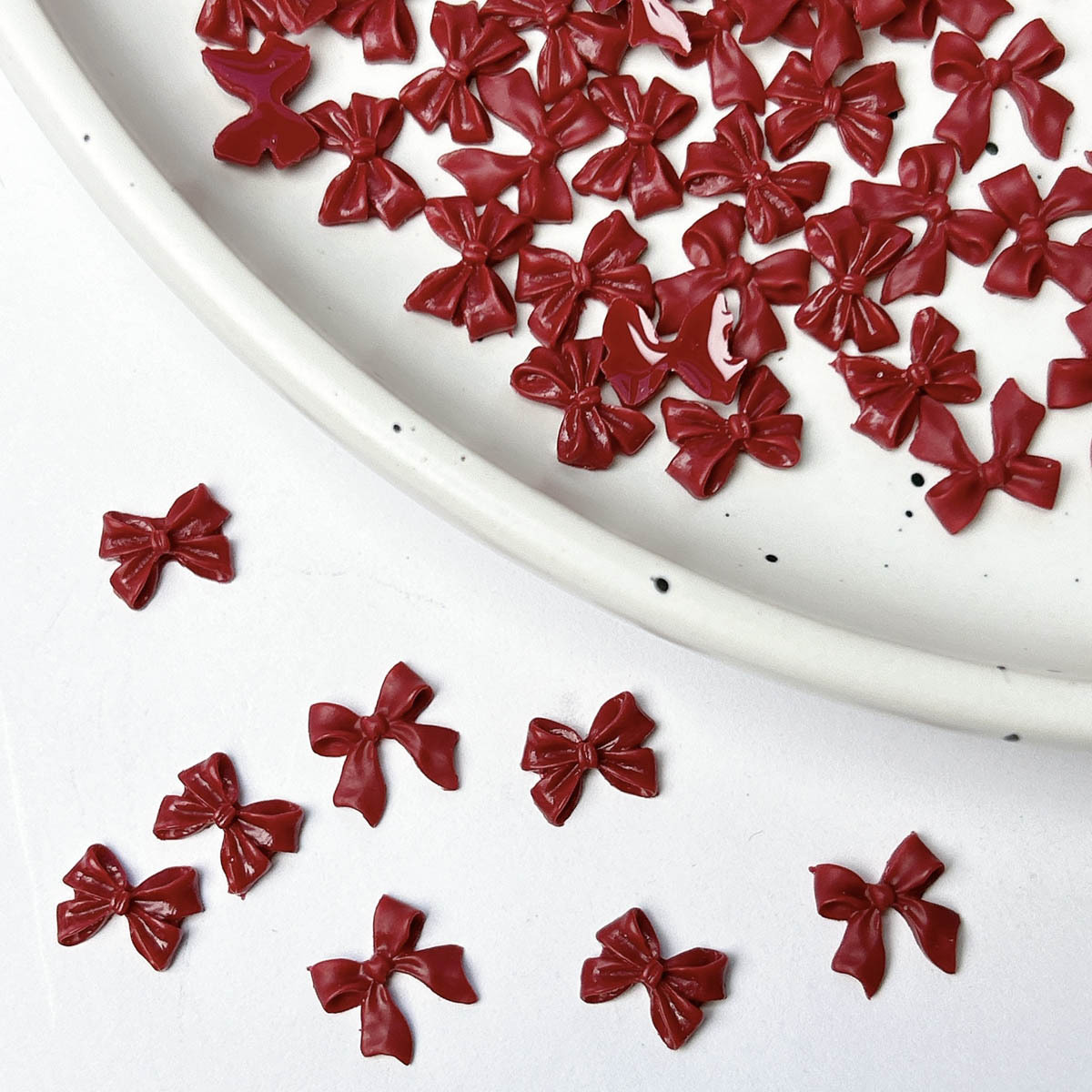 50PCS Burgundy 3D Acrylic Bow  - огляд і ціна Nail Art Burgundy