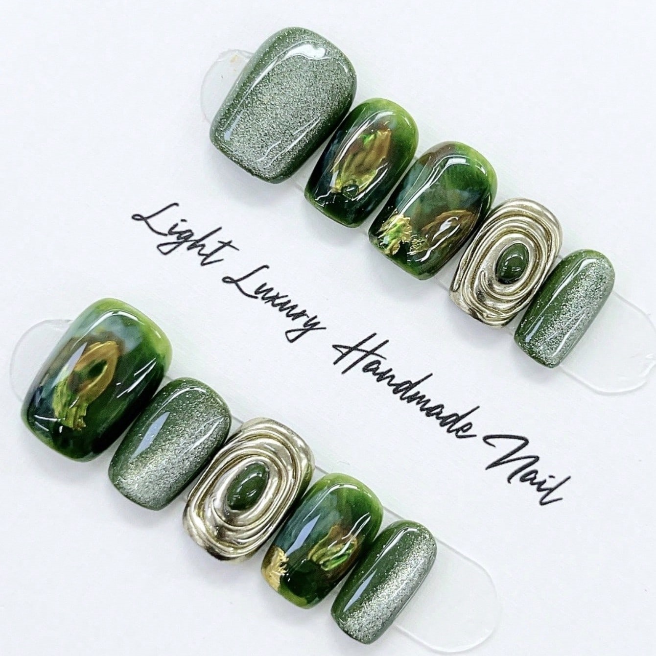 10pcs Pure Hand Pressed Short  - огляд і ціна Nail Art Glitter