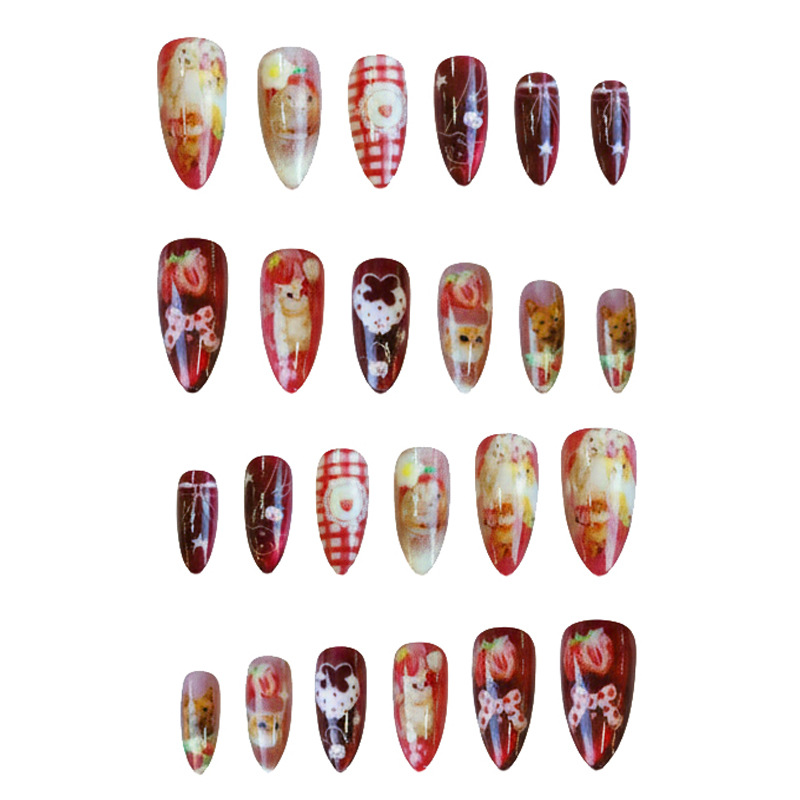 24pcs Strawberry Cat's Eye Pre - огляд і ціна Nail Art Strawberry