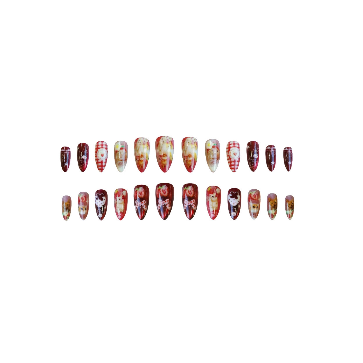 24pcs Strawberry Cat's Eye Pre - огляд і ціна Nail Art Strawberry
