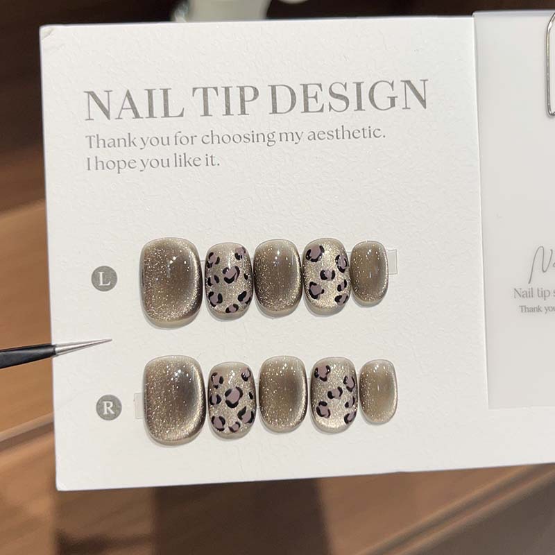 10Pcs Autumn Short Lovely Cat  - огляд і ціна Nail Art Cat Eye Simple