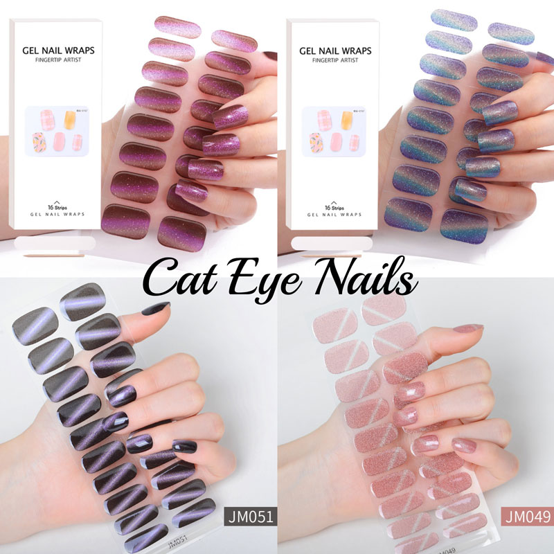 Semi-cured Gel Nail Sticker Fu - огляд і ціна Nail Art Full Cat Eye